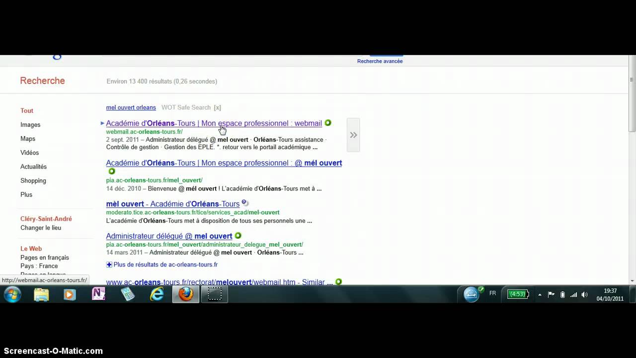 Boite mail académique