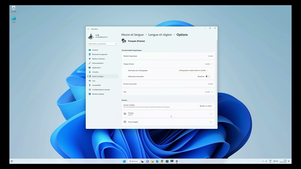Configurer un clavier Apple pour Windows 11