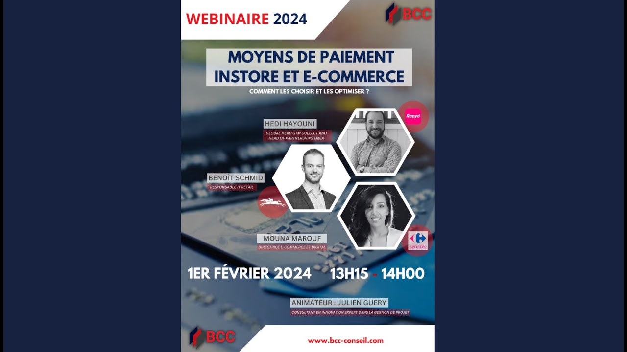 Webinaire BCC - Moyens de paiement instore et e-commerce : comment les choisir et les optimiser ?  💳