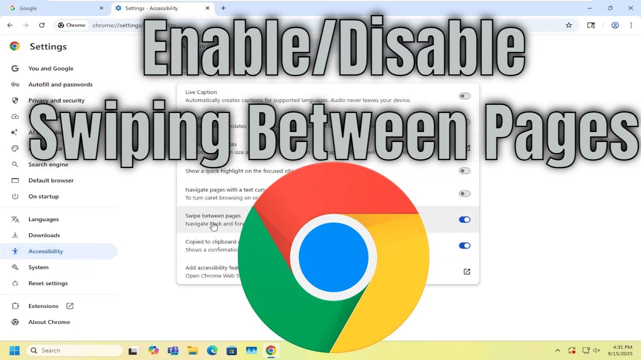 How To Enable/Disable Swiping Between Pages on Google Chrome [Guide]