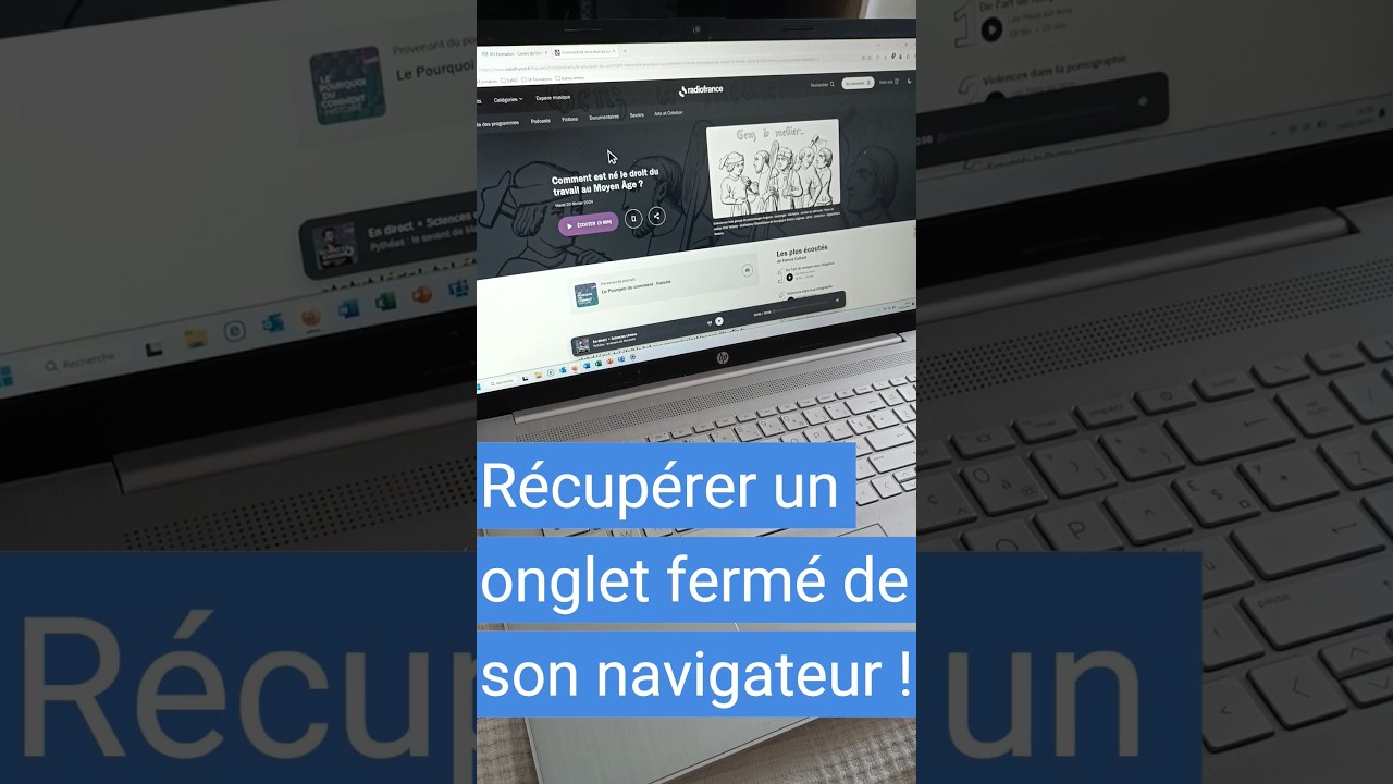 Récupérer un onglet fermé de son navigateur 📑💻 #pc #astuce #shorts #raccourci #windows #navigateur