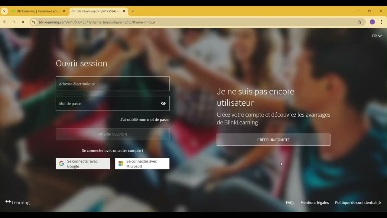 Accès à Blinklearning avec un compte Google