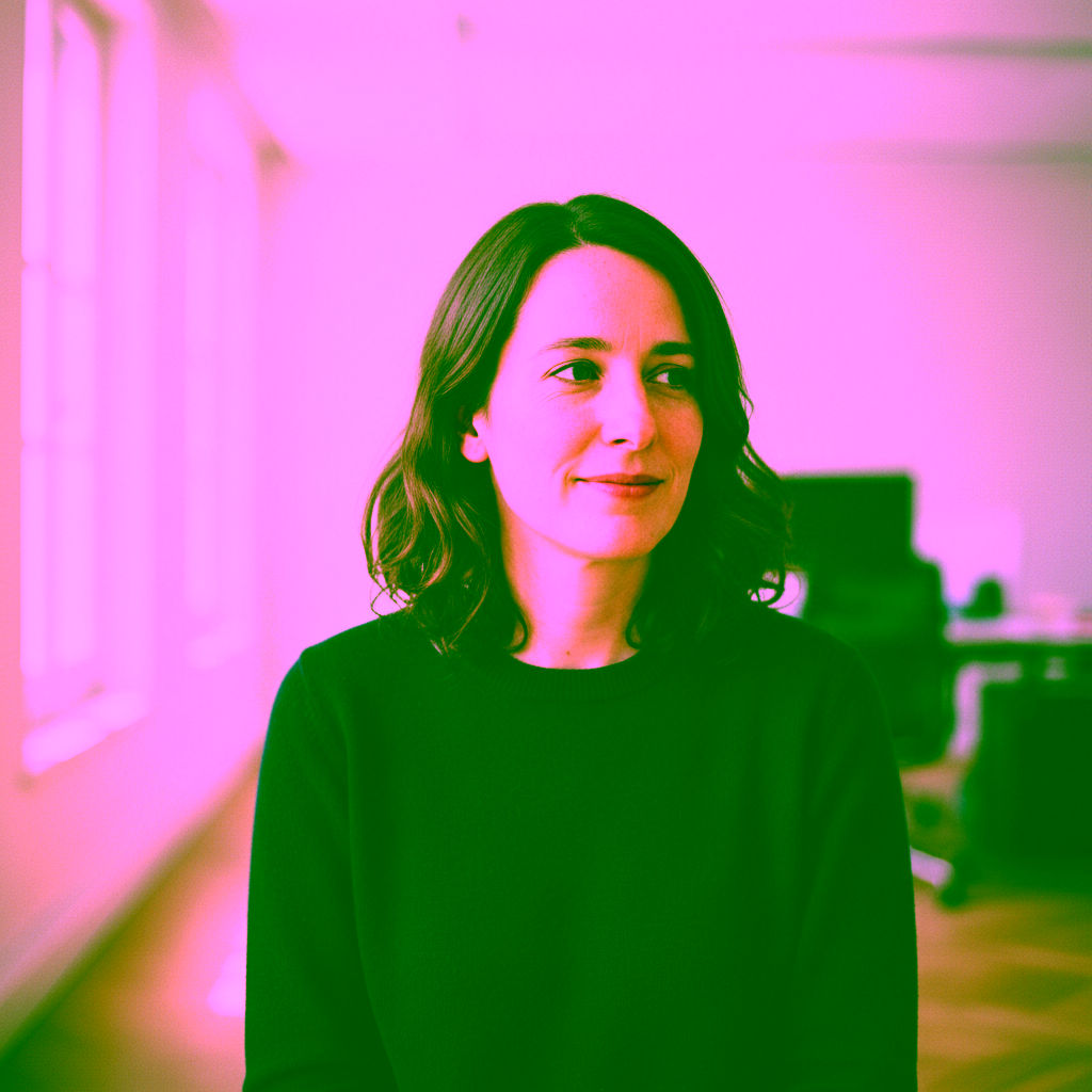 Portrait d’une femme brune dans un bureau lumineux